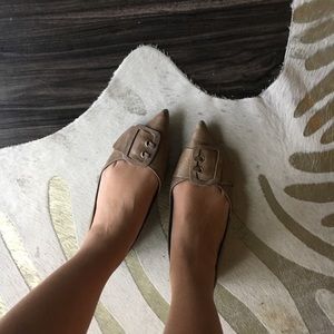 Steve Madden Pointy Leather Buckle Flats
